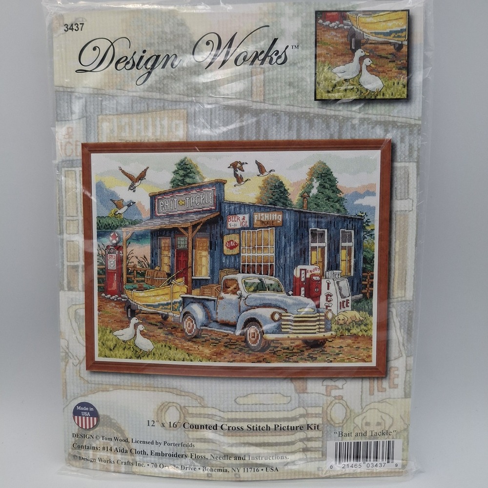 Design Works‎ Bait and Tackle Counted Cross Stitch Kit No. 3437 Truck Geese
